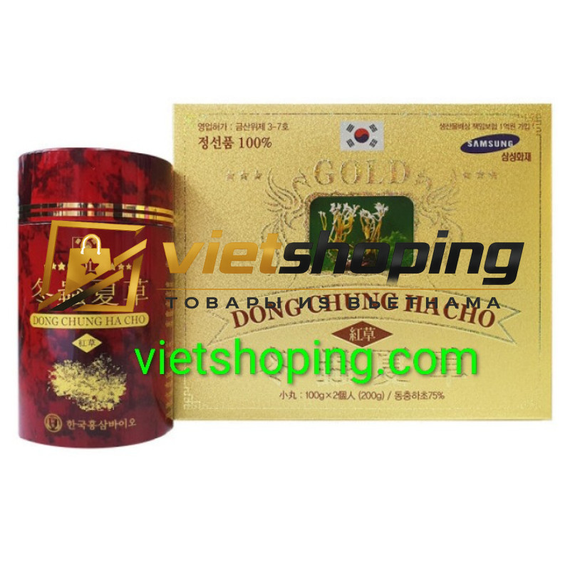 Кордицепс 75% 2 упаковки в драже Dong Chung Ha Cho Gold по 100 грамм