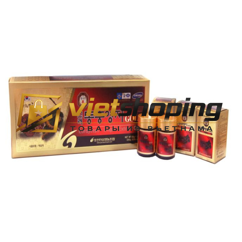 Экстракт из гриба Линчжи с кордицепсом (Korean Lingzhi Extract Gold) Корея 250 грамм 5 штук