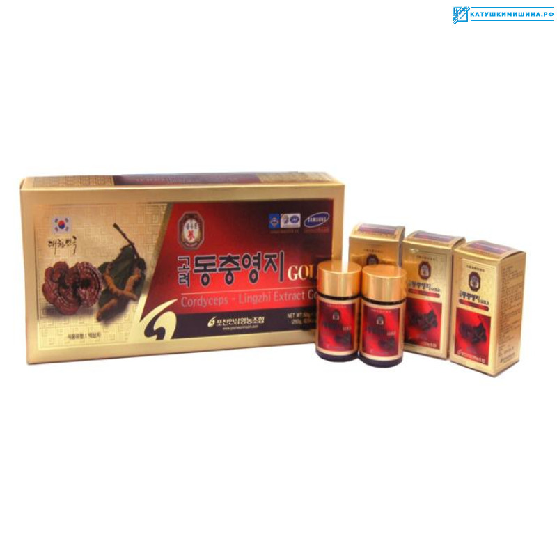 Вытяжка (экстракт) из гриба Линчжи с кордицепсом (Korean Lingzhi Extract Gold) Корея 250 грамм
