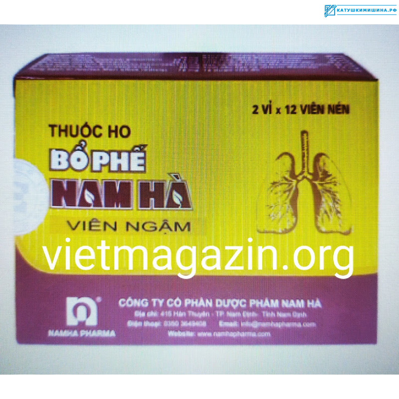 Травяные таблетки от кашля Bo Phe Nam 24 шт